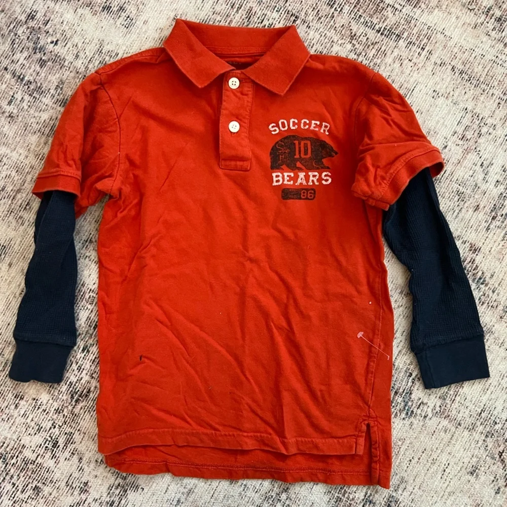 GAP Bright Orange Soccer Bears Polo